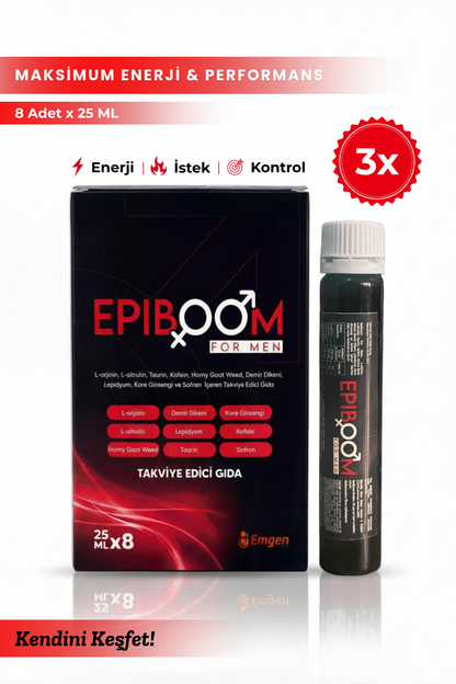 Epiboom For Men Erkeklere Özel Takviye Edici Gıda 8x25 ML 3 Paket